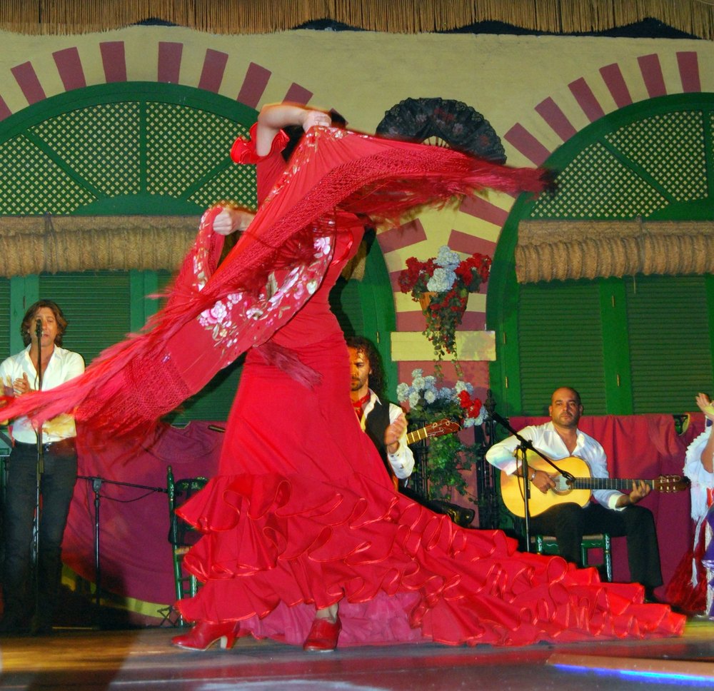 Flamenco dancer in a red dress