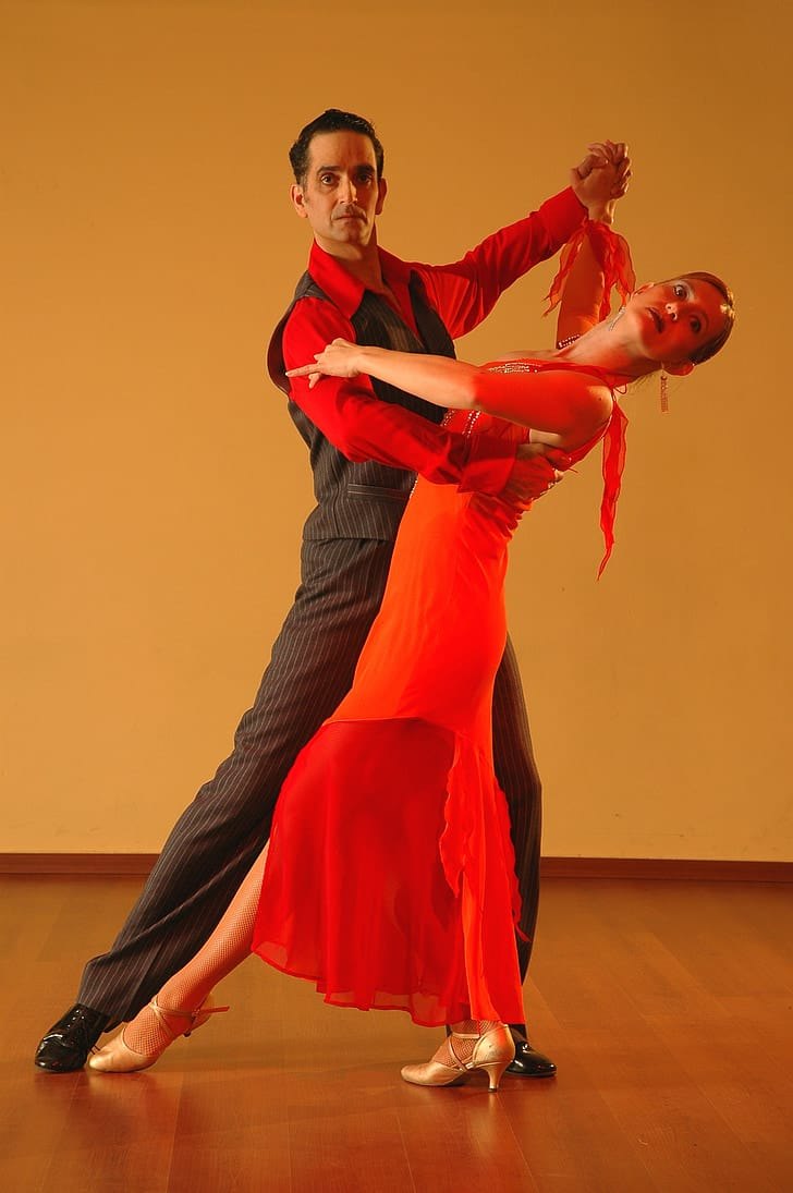 Salsa couple dancing