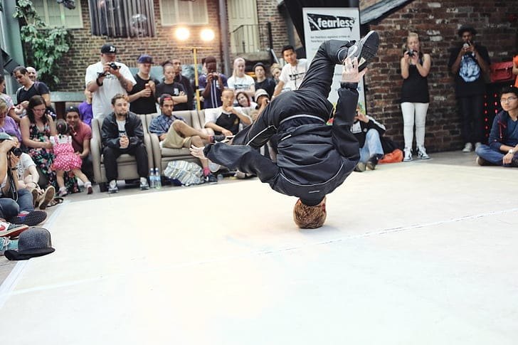 Breakdancer mid-move
